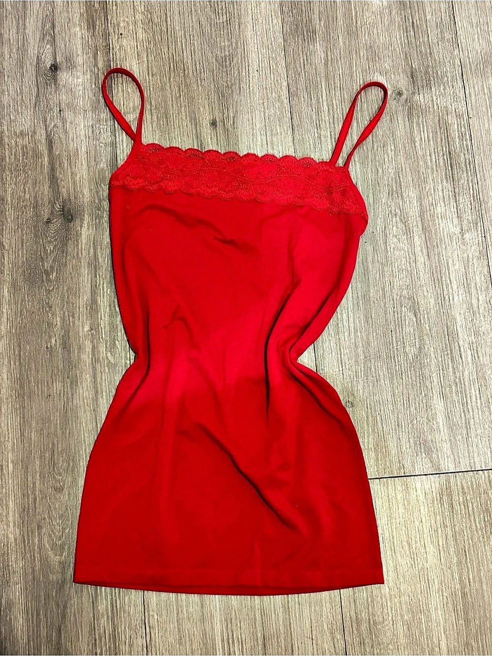 Red Lace Trim layering cami woman’s